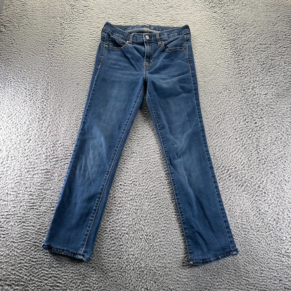 Gap Jeans Womens 29x27 Blue Cotton Denim Straight Classic Fit Stretch Workwear